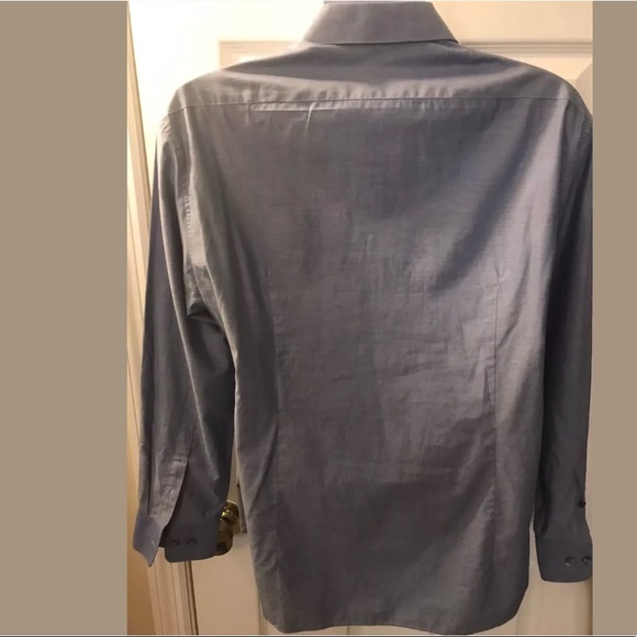 JOHN VARVATOS Chambray Blue Dress Shirt Lightweight Denim Button Down Work Wear - Picture 5 of 8